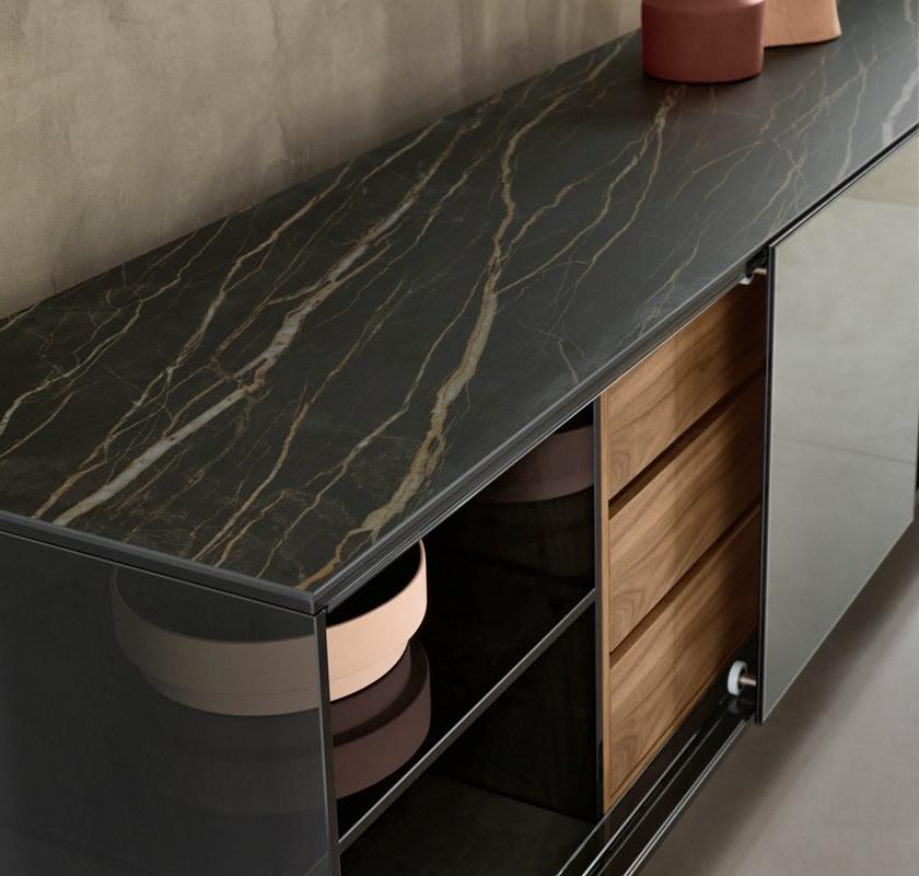 Tonelli Design Комод из керамики и стекла с ящиками и раздвижными дверцами Shoji sun-id-1480174 - Вид №2