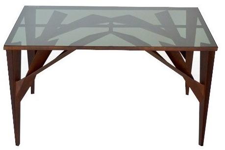 TrackDesign Прямоугольный стол из стали Corten ™ и закаленного стекла  Tt0667002  - Вид №1