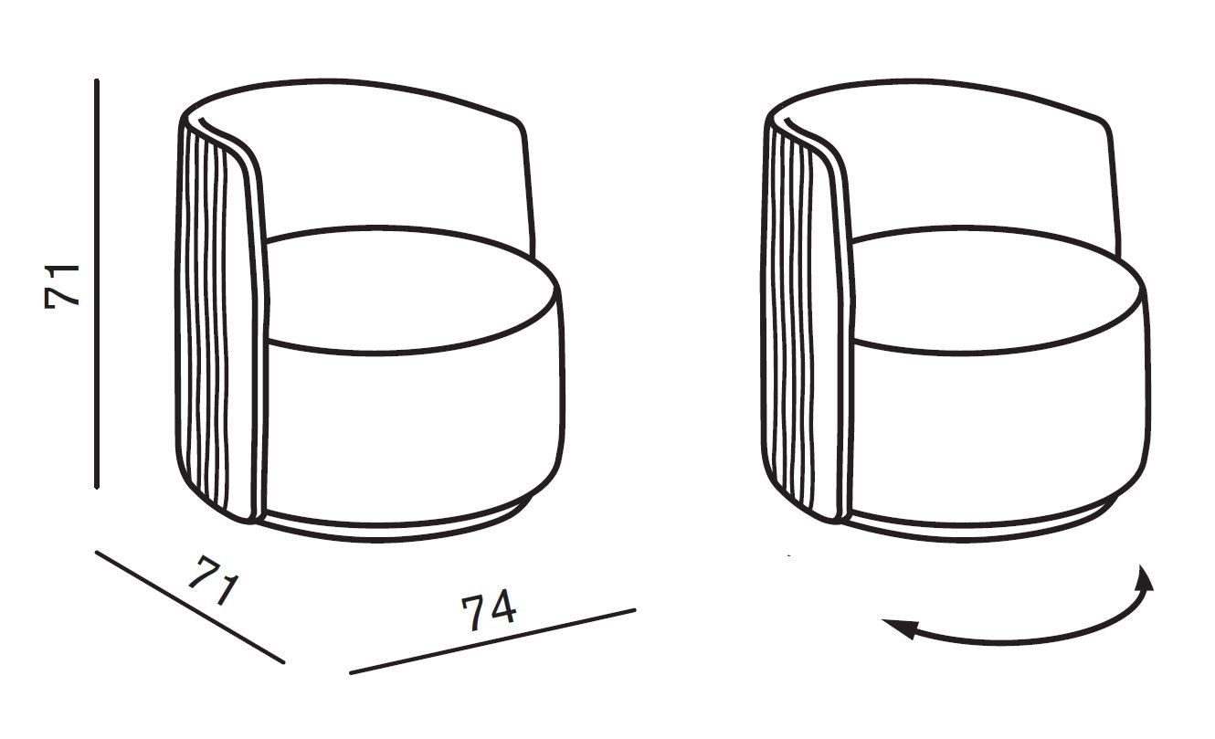 Тканевое кресло Ditre Italia CHLOÈ LUXURY ARCH-00043825 - Вид №3