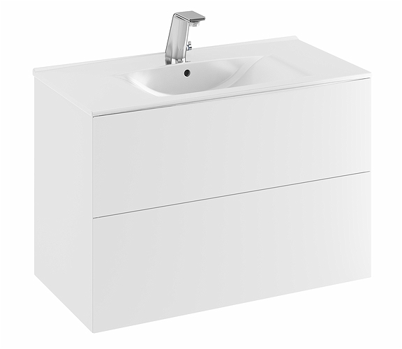 9751373111 IDO Elegant напольный шкаф для мебельной раковины с двумя ящиками, W = 900 мм, W1 = 910 мм, темно-серый - Вид №4