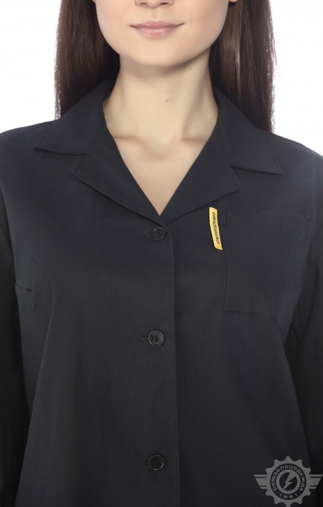 61682 Халат женский темный  Одежда для обслуживающего персонала  размер 60-62/170-176 Спецодежда  - Вид №7