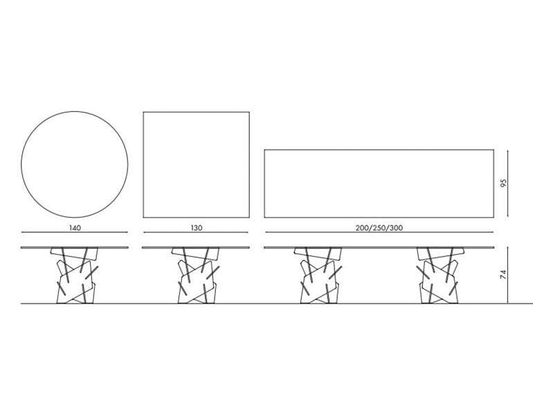 Стеклянный квадратный стол YDF столы ARCH-00020517