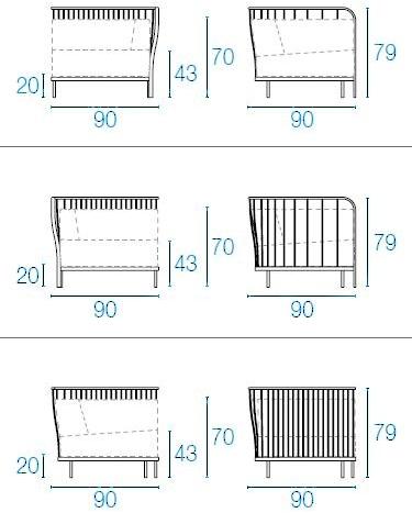 emu Угловое садовое кресло с тканевой обивкой Cannolè 1082 - 1083 - 1084 - Вид №22