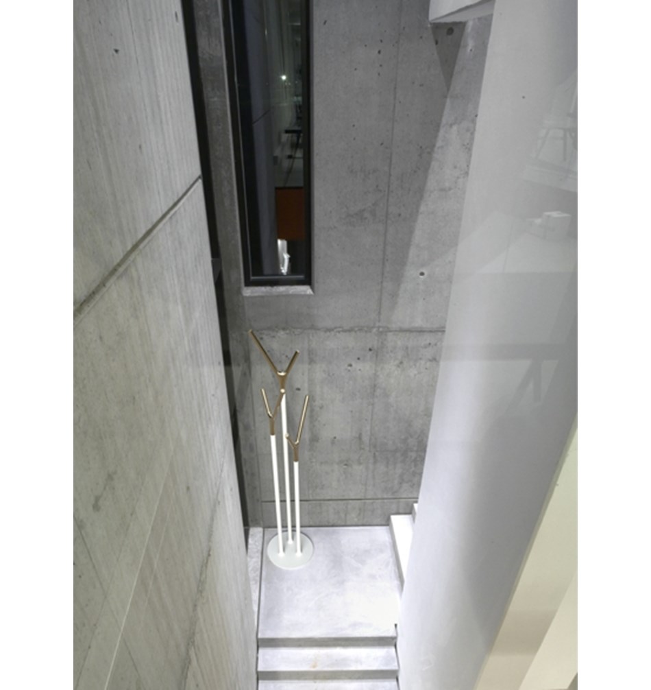 FROST WISHBONE Подставка для прихожей » белый / золотой Сталь Белое золото W1001-GW  - Вид №2