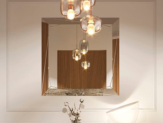 Квадратное настенное зеркало Febal Casa CRISTAL ARCH-00152915