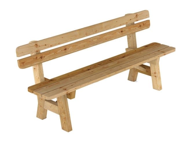 Садовая скамейка из лиственницы со спинкой Pircher SIRMIONE ARCH-00094912 - Вид №3