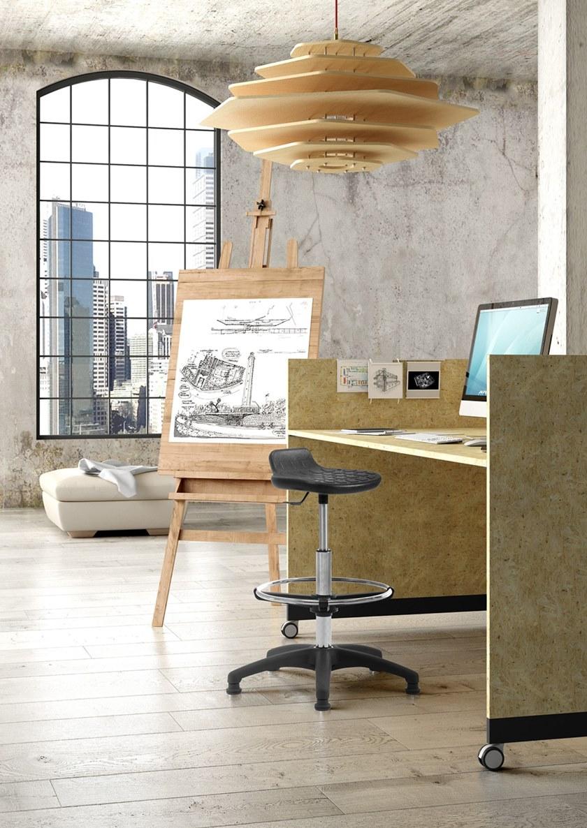 Leyform Регулируемый по высоте офисный стул из полиуретана со спинкой  0803pu  - Вид №5