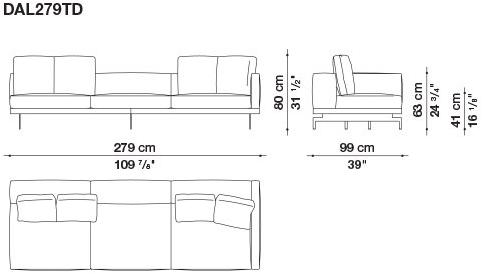 B&B Italia 3-х местный тканевый диван с шезлонгом Dock sun-id-1355318 - Вид №187