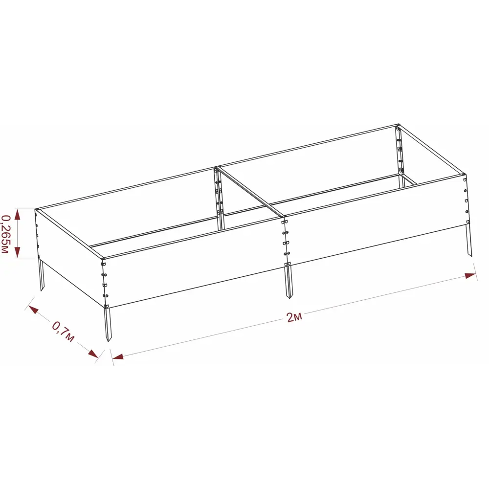 Santreyd Гряда садовая оцинкованная 0.7×2 м для теплиц и открытого грунта 82245677 STLM-0022975 - Вид №8