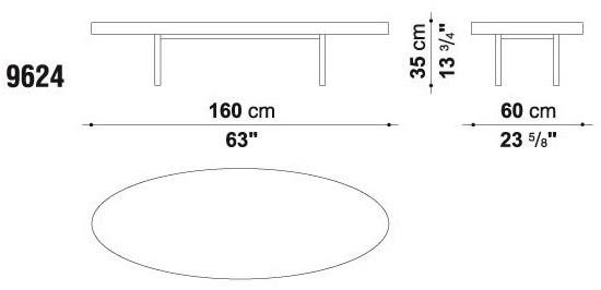 Maxalto Низкий овальный журнальный столик из массива дерева Ebe sun-id-1505509 - Вид №1