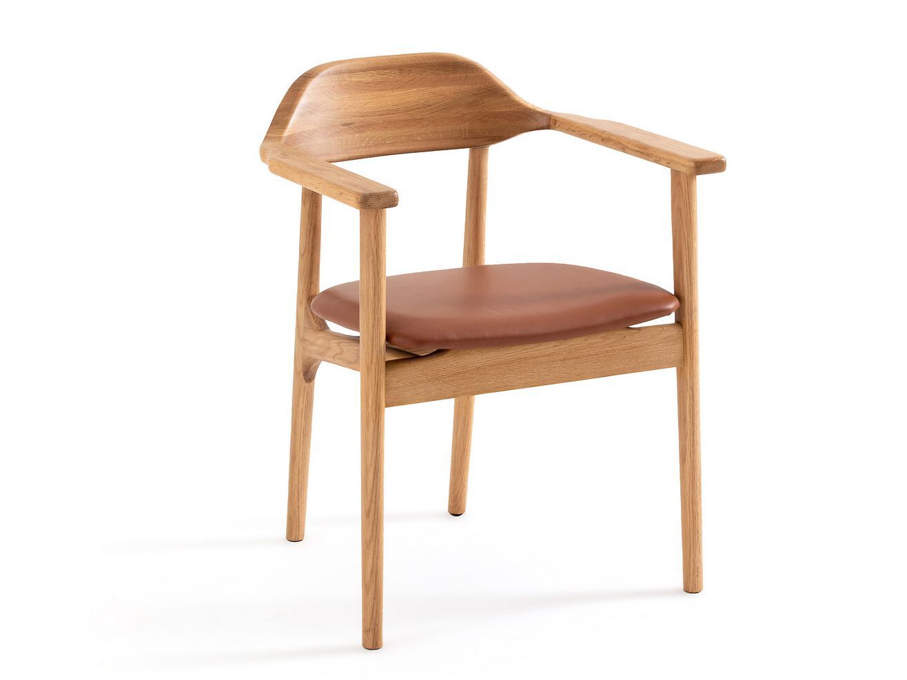 Стул из дуба и кожи с подлокотниками AMPM ARIÉ ARCH-00050911
