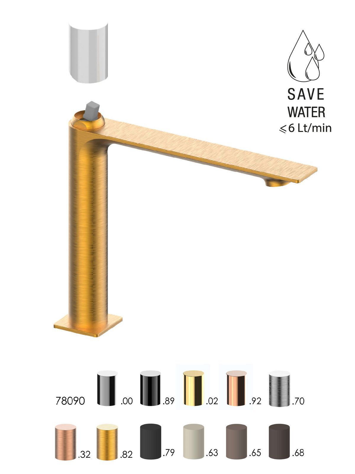 Смеситель для раковины с ограничителем расхода Rubinetterie Frattini Narciso S ARCH-00125843 - Вид №17