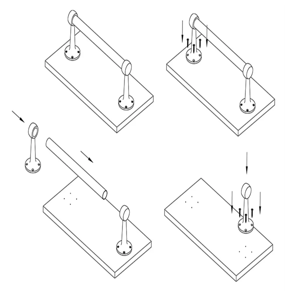 Крепление трубы к стене торцевое усиленное 25 мм, цвет хром PALLADIUM STLM-2109137 - Вид №3