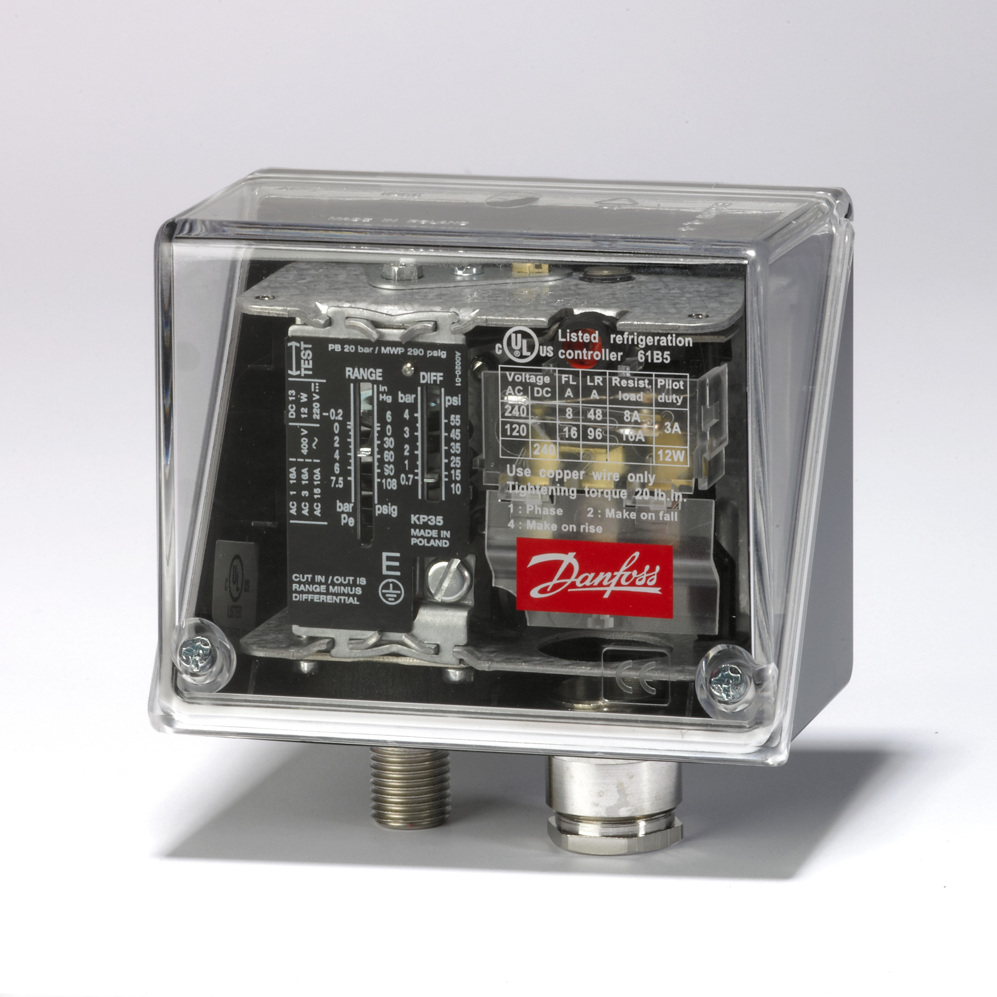 Danfoss KPI — реле давления для общепромышленного применения Реле давления KPI 36, 4-12 бар, 0,5-1,6 060-118966  - Вид №24