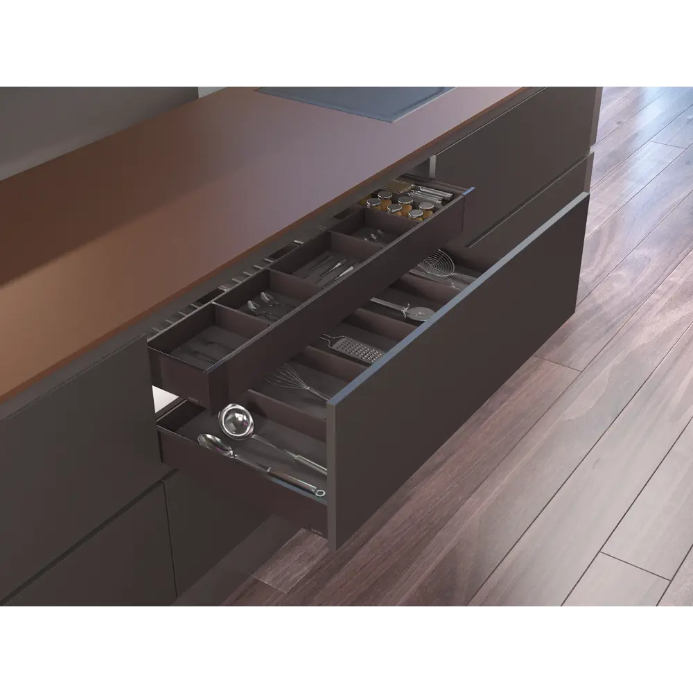 Панель для скрытого ящика Flowbox 36x11 см KONSENSA металл цвет антрацит STLM-2111387 - Вид №8