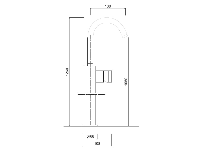 Напольный однорычажный смеситель для раковины с поворотным горлышком Rubinetteria Giulini MyRing ARCH-00045388 - Вид №2