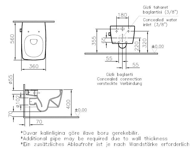 7672B003-1684 Биде Vitraglobal Metropole - Вид №1