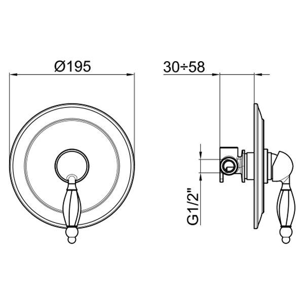 AL880101015 Смеситель для душа Webert Alexandra - Вид №1
