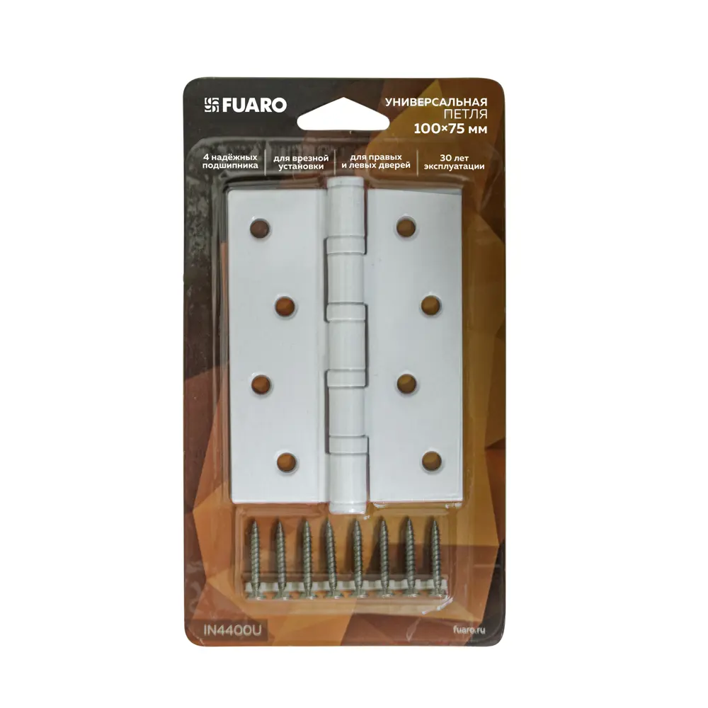 Петля карточная универсальная Fuaro 100x75x2.5 мм сталь цвет белый STLM-2048535 - Вид №1