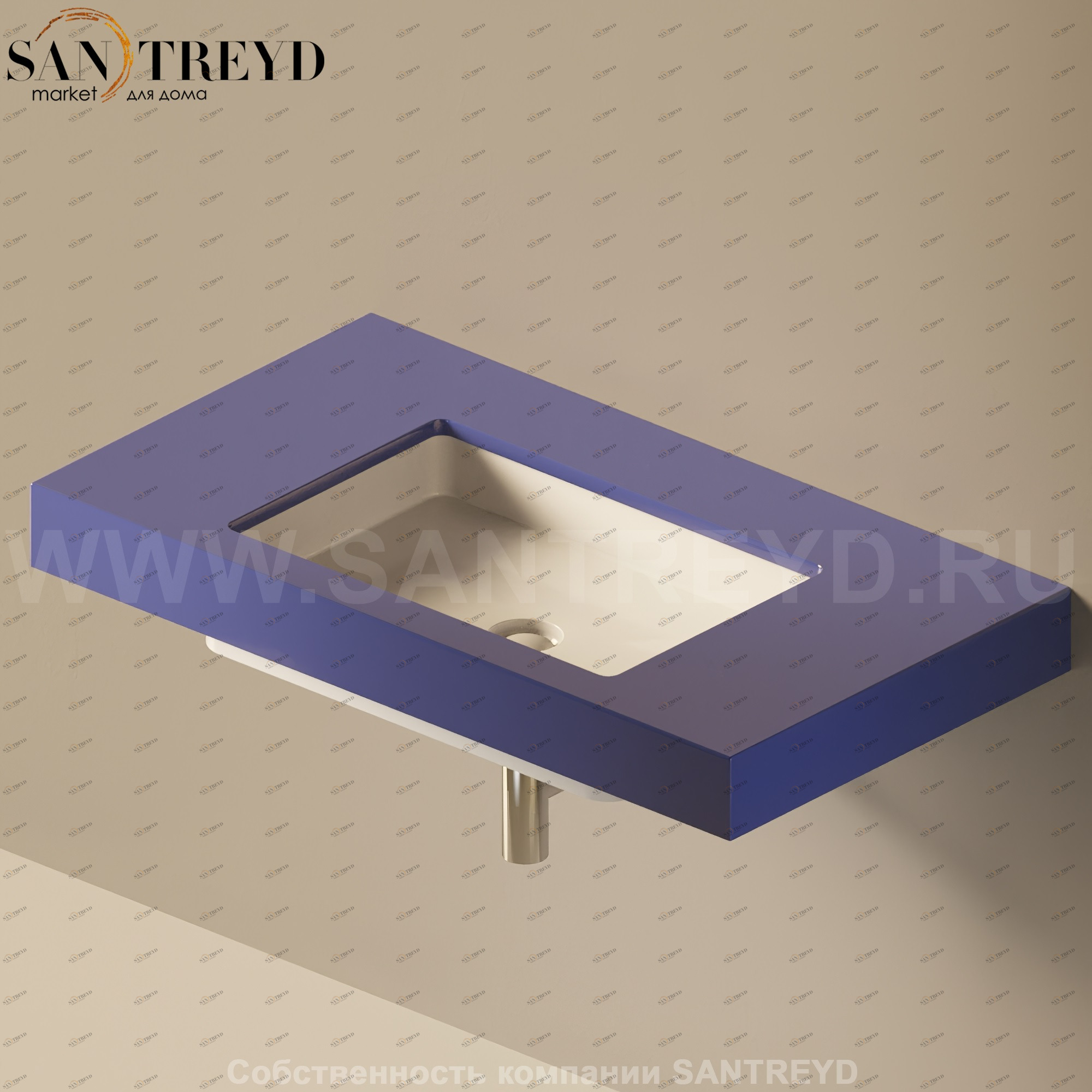 Flaminia FLYMAX Столешница с отверстием под раковину от 80 до 250 см синяя FY40SP.5003 Ceramica Flaminia FY40SP5003