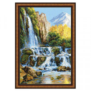 1194 Набор для вышивания Пейзаж с водопадом 40 х 60 см RIOLIS Сотвори Сама