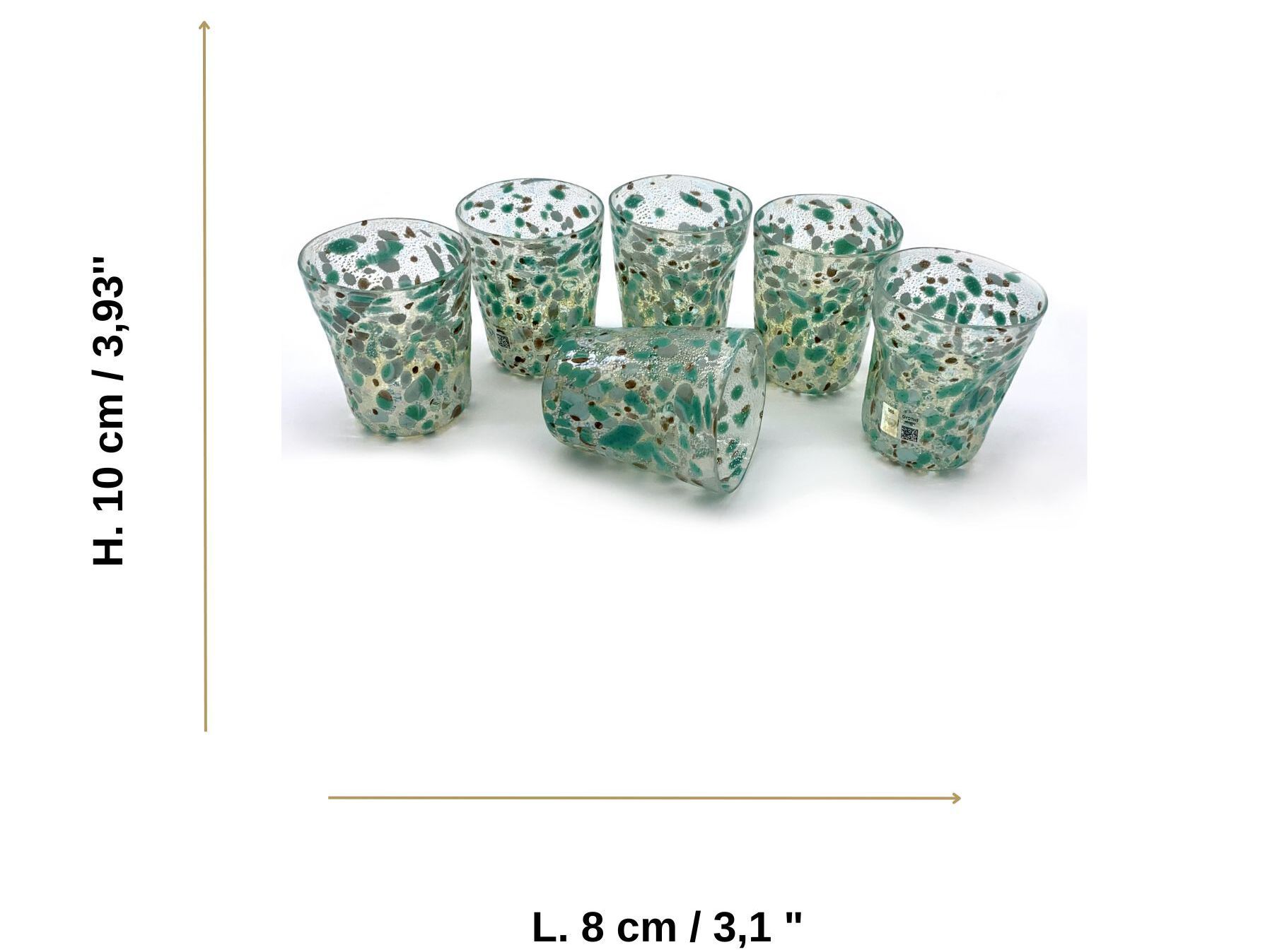 Набор из шести стеклянных стаканов ручной работы YourMurano готы ARCH-00068942 - Вид №6