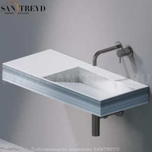 L014T1RPV4.431 Подвесная раковина настенная прямоугольная A. e T. Italia P35 белая