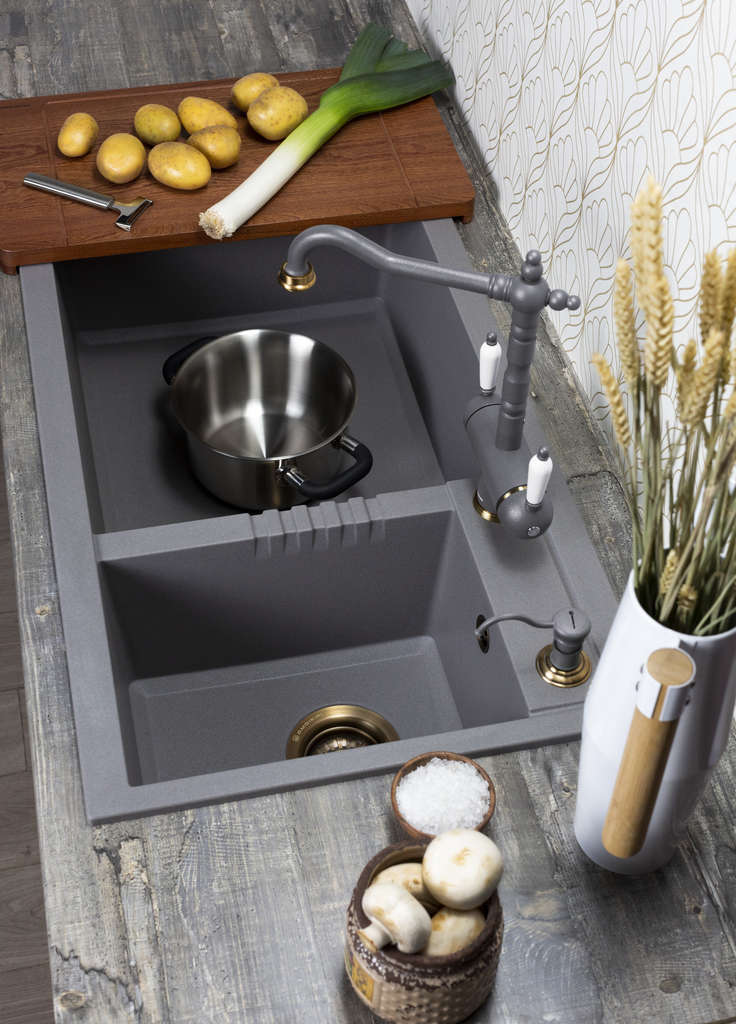 Кухонная мойка Tedori 86-2-LB PL OMOIKIRI 4993939 - Вид №1