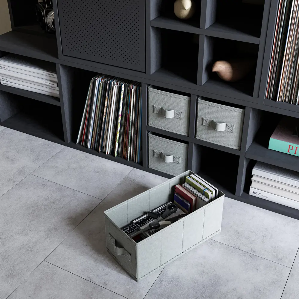 Короб Spaceo KUB Granit 15x31x15 см 6.9 л полиэстер цвет графитовый STLM-2163508 - Вид №4