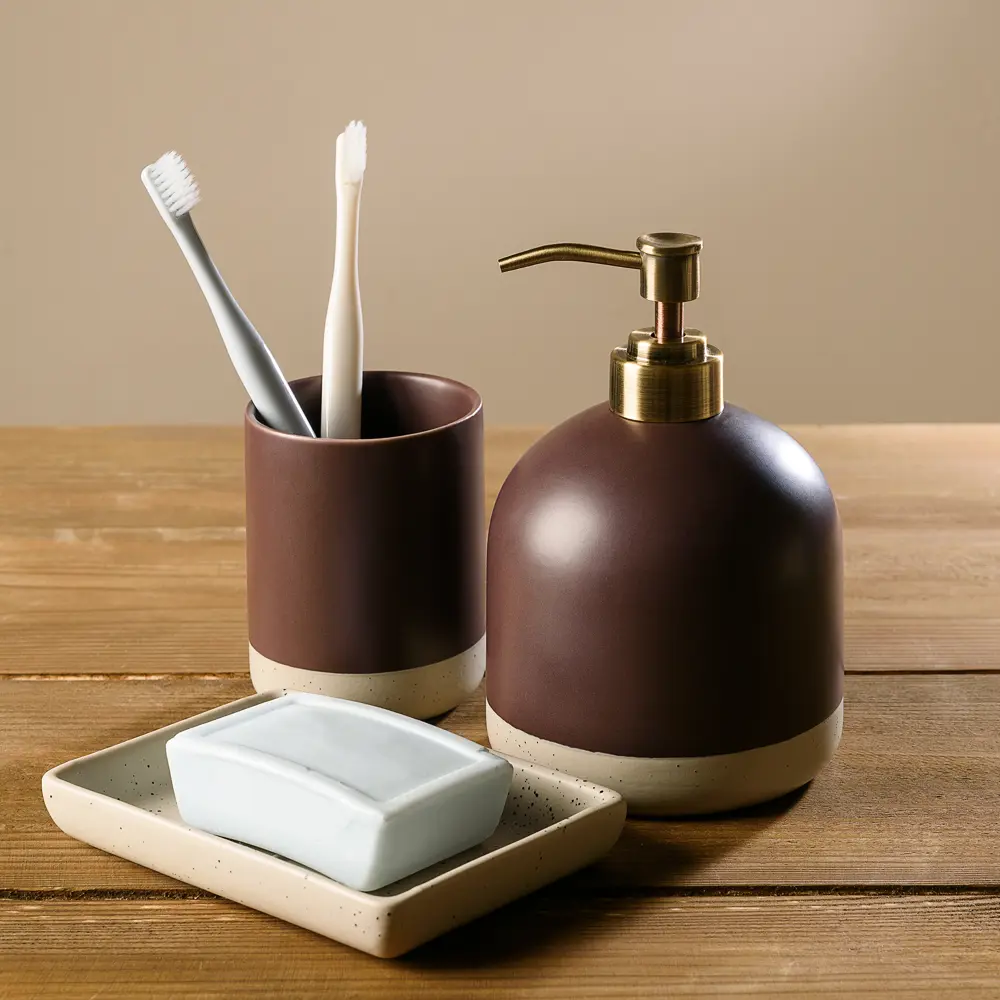 Стакан для зубных щёток Moroshka Naturel керамика цвет бежевый STLM-2066004 - Вид №5