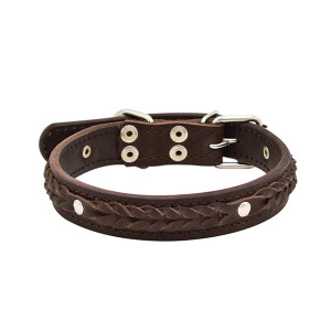 ПР0048195 Ошейник для собак Колосок 2сл 26мм 50см коричневый ZOOEXPRESS