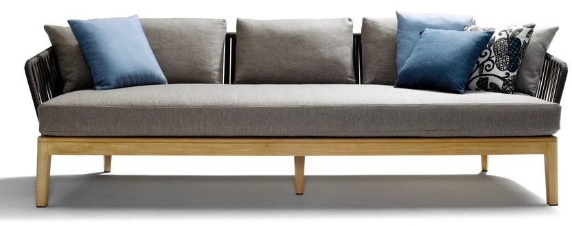 TRIBÙ 3-х местный садовый диван с тканевой обивкой Mood 06209 - Вид №1