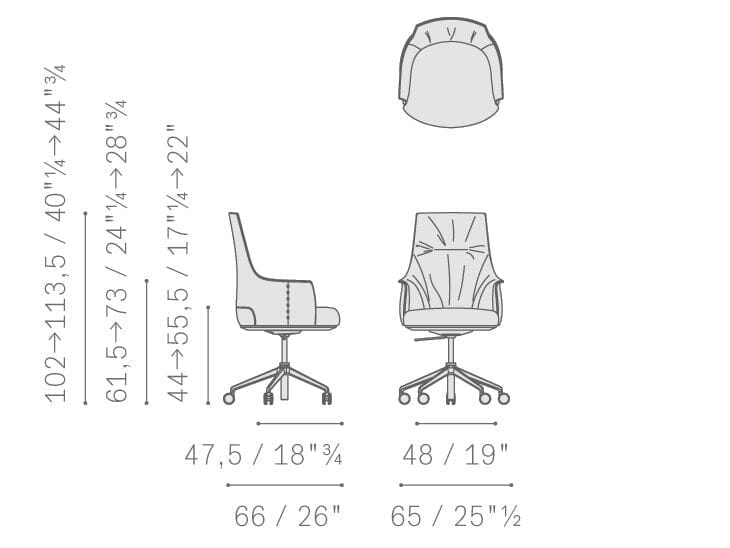 Кожаный офисный стул с высокой спинкой In Stock Poltrona Frau ARCH-00109664 - Вид №2