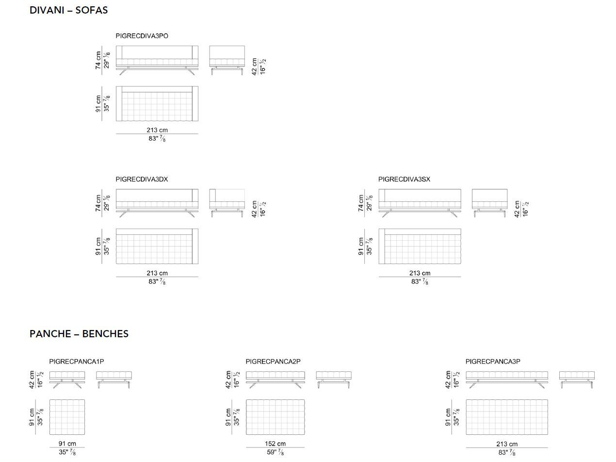 3-местный кожаный угловой диван i 4 Mariani ARCH-00047342 - Вид №3