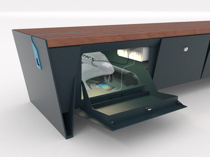 mmcité1 Скамья с USB-разъемом без спинки Blocq sun-id-1356249 - Вид №10