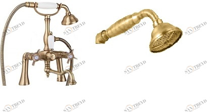 Смеситель на борт ванны с ручным душем, шлангом 150 см CEZARES LORD-PBV2-02-M