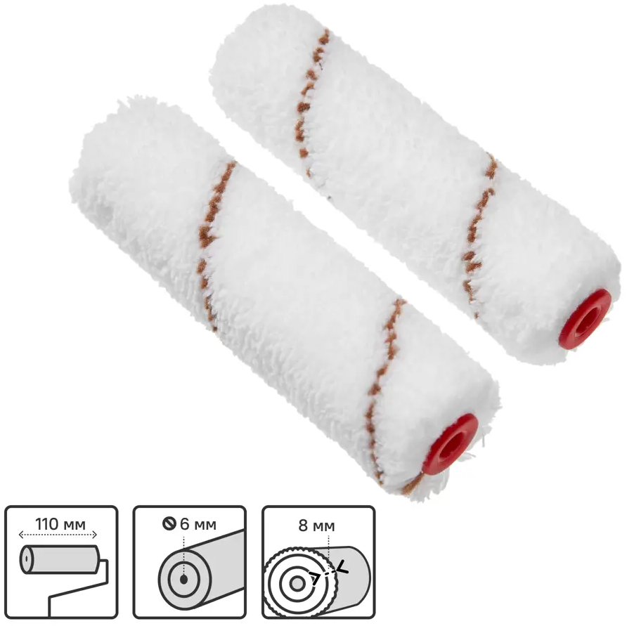 Валик Dexter для алкидных красок 110 мм (2 шт) - профессиональное покрытие 82800674