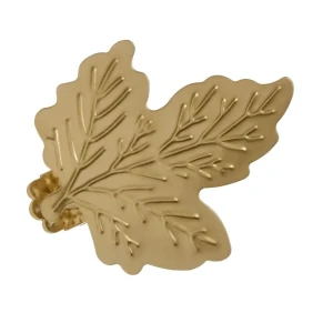 Клипса «Лист» металл цвет матовое золото