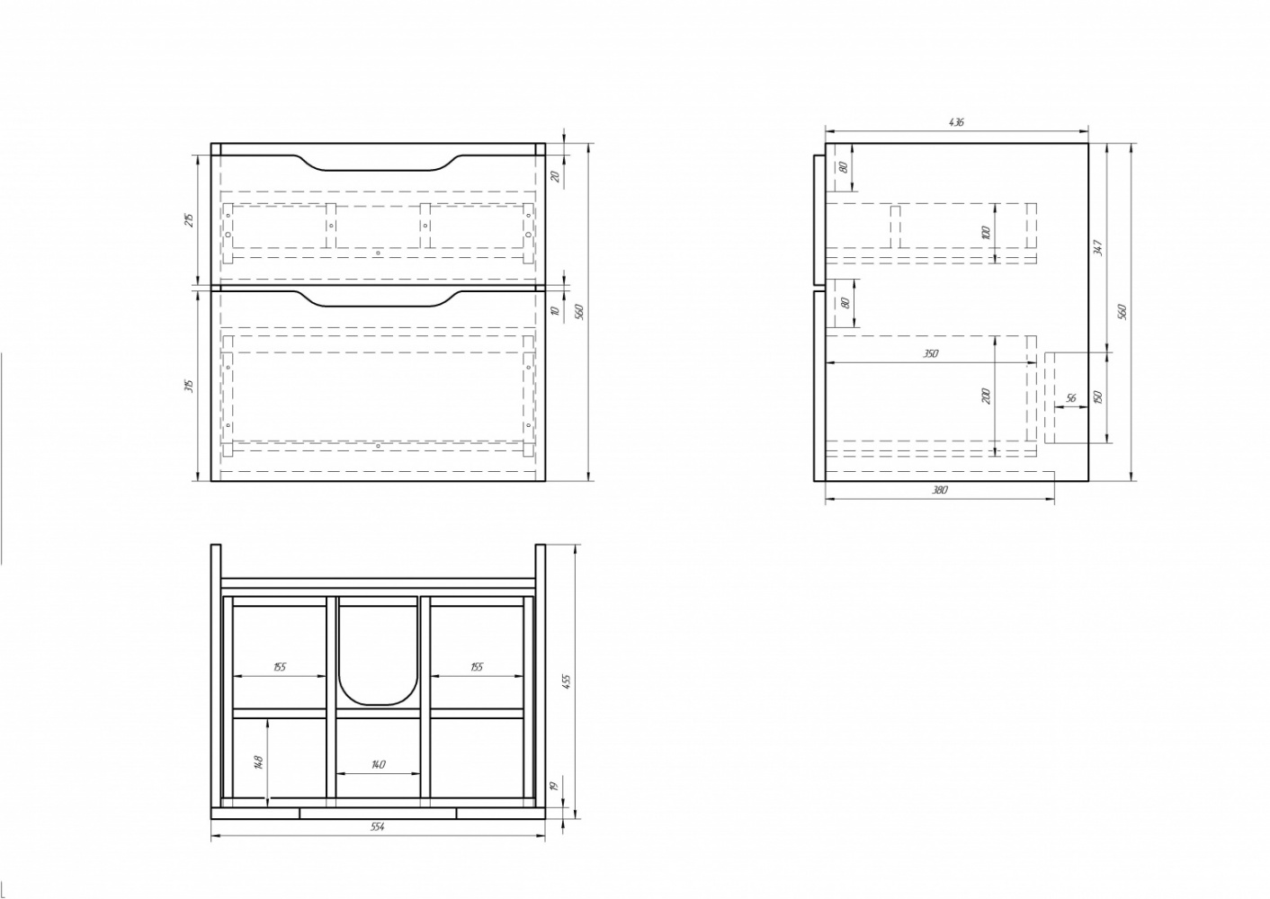 99.0001 Тумба под раковину Dreja Q - Вид №1