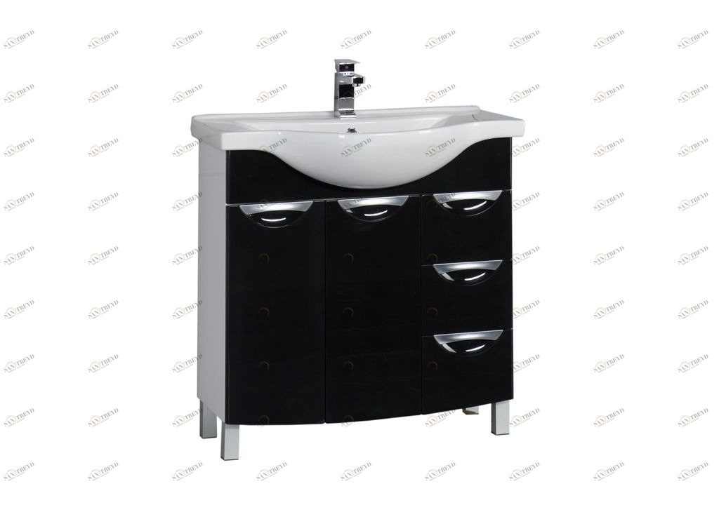 Тумба с раковиной Aquanet Асти 85 черный 0017824300177620