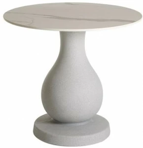 SLIDE Круглый стол из полиэтилена и столешница из hpl с эффектом мрамора