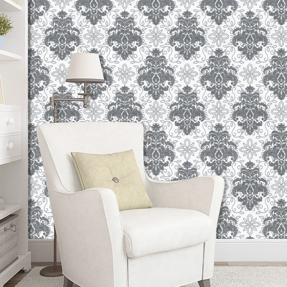 Обои флизелиновые Вензель серые 1.06 м 1116-22 Santreyd STLM-2105634 - Вид №2