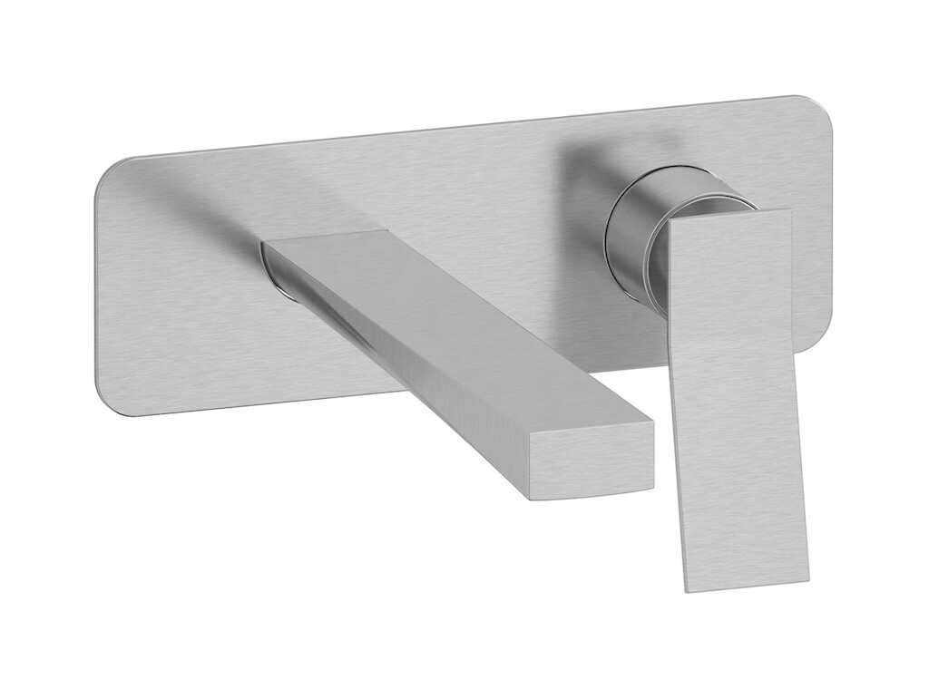 Встроенный в стену смеситель для раковины на 2 отверстия в комплекте с донным клапаном WE ARE IB wa399mb Brushed Nickel Wave