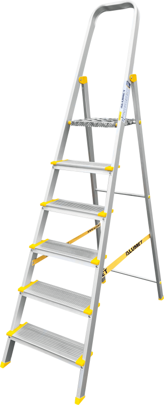 Стремянка алюминиевая профессиональная с анодированным покрытием АS 706 ALUMET 