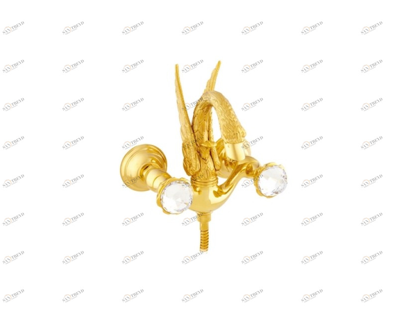 039258.A00.71 Душевой набор для ванны с кристаллами сваровски Античное серебро Mestre Swan