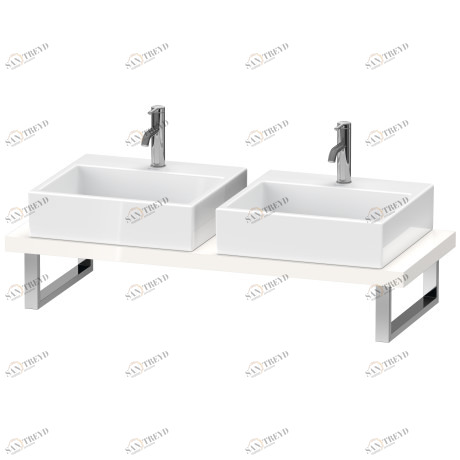 BR101C02222 Brioso Консоль для накладной и встраиваемой сверху раковины компакт Белый глянцевый декор Duravit