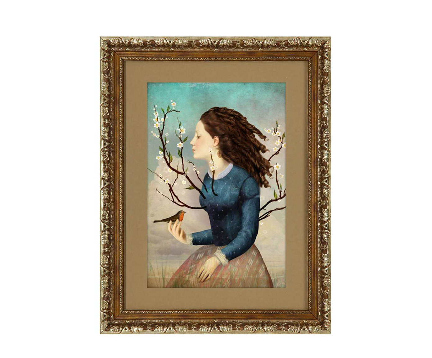 3800-15FLW01.110 Принт на акварельной бумаге с паспарту в раме TO4ROOMS  - Вид №1