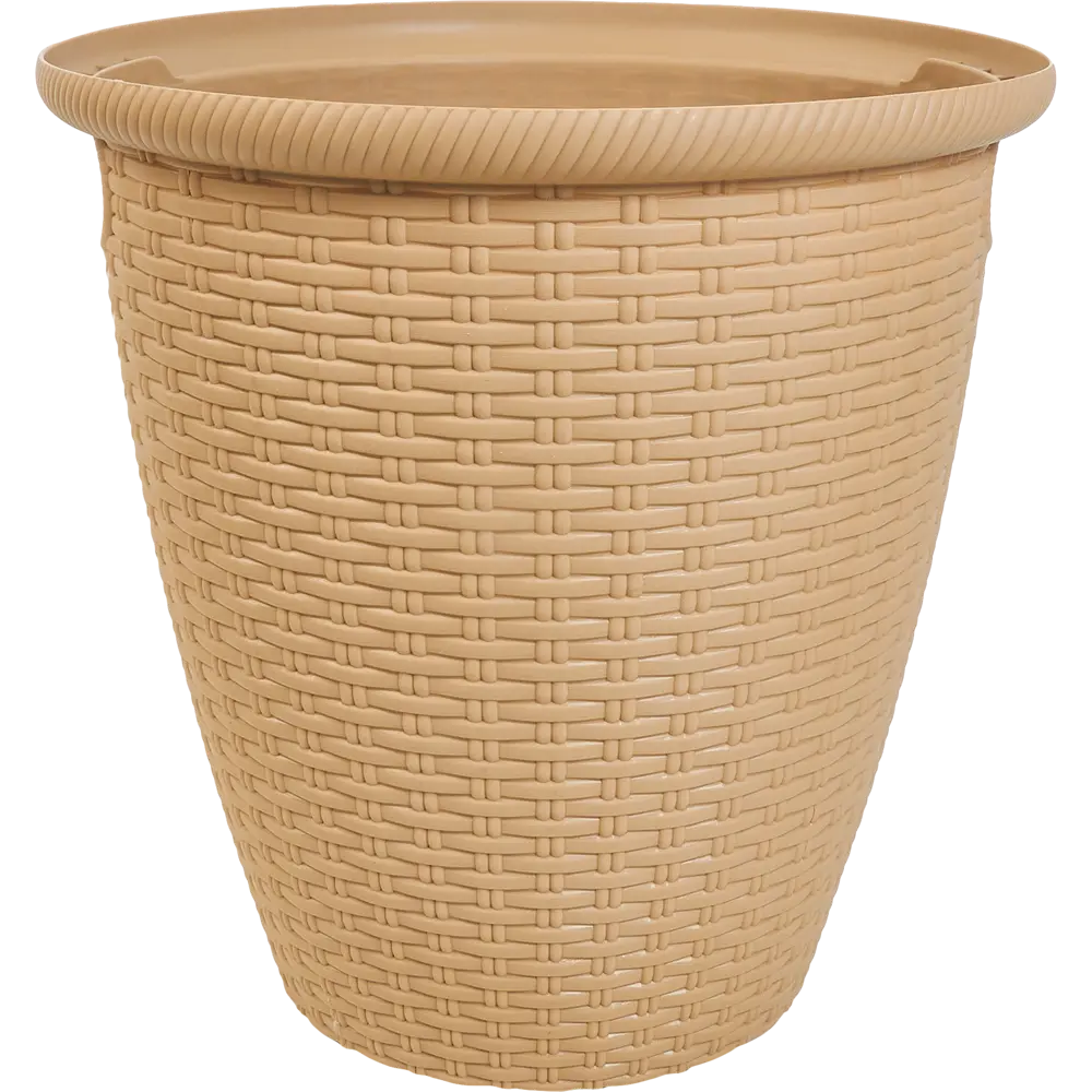 Кашпо для цветов Ingreen Rattan ø32.8 см v20 л пластик бежевый STLM-2098716
