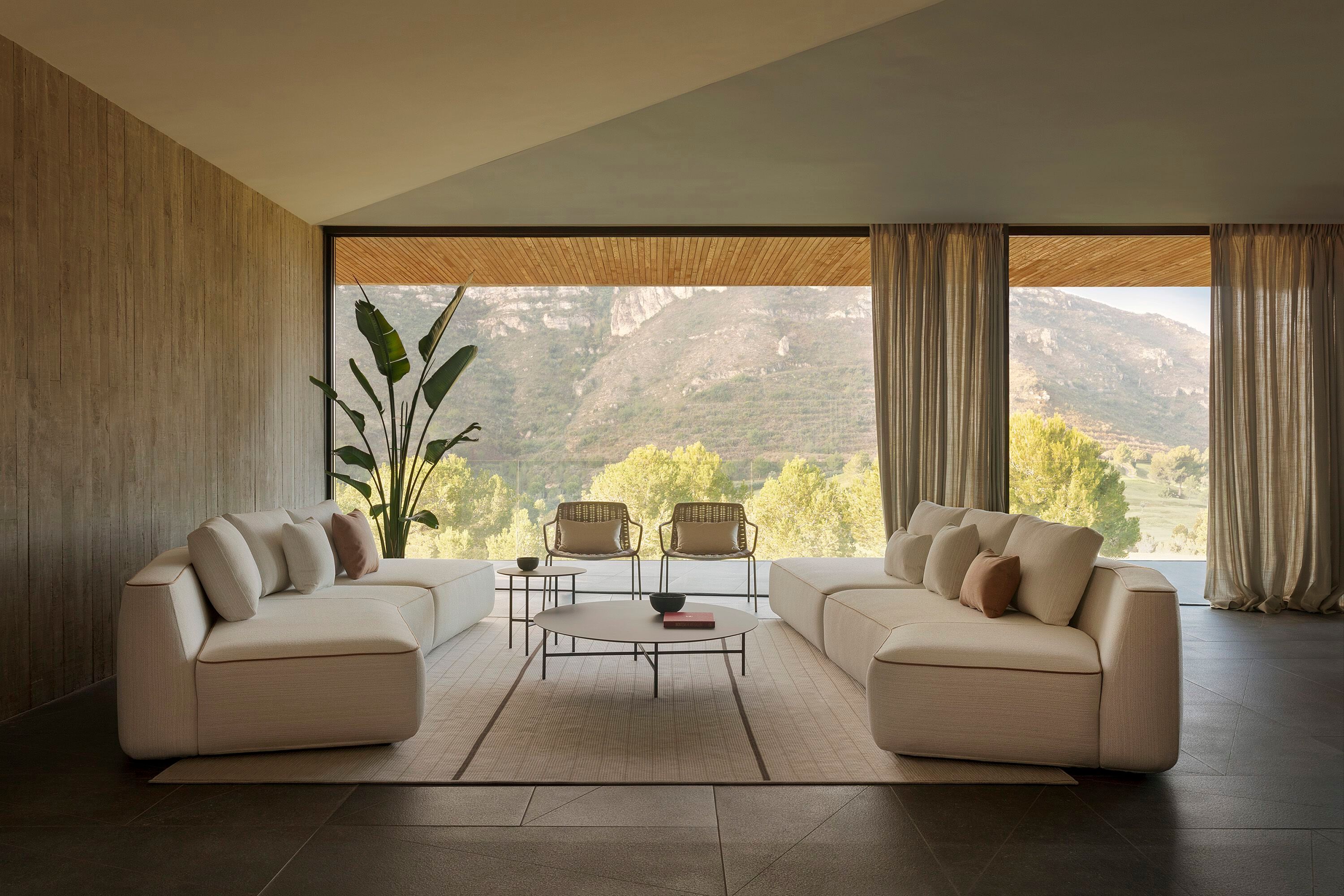 3-местный изогнутый садовый диван из технической ткани EXPORMIM Plump ARCH-00034028 - Вид №2