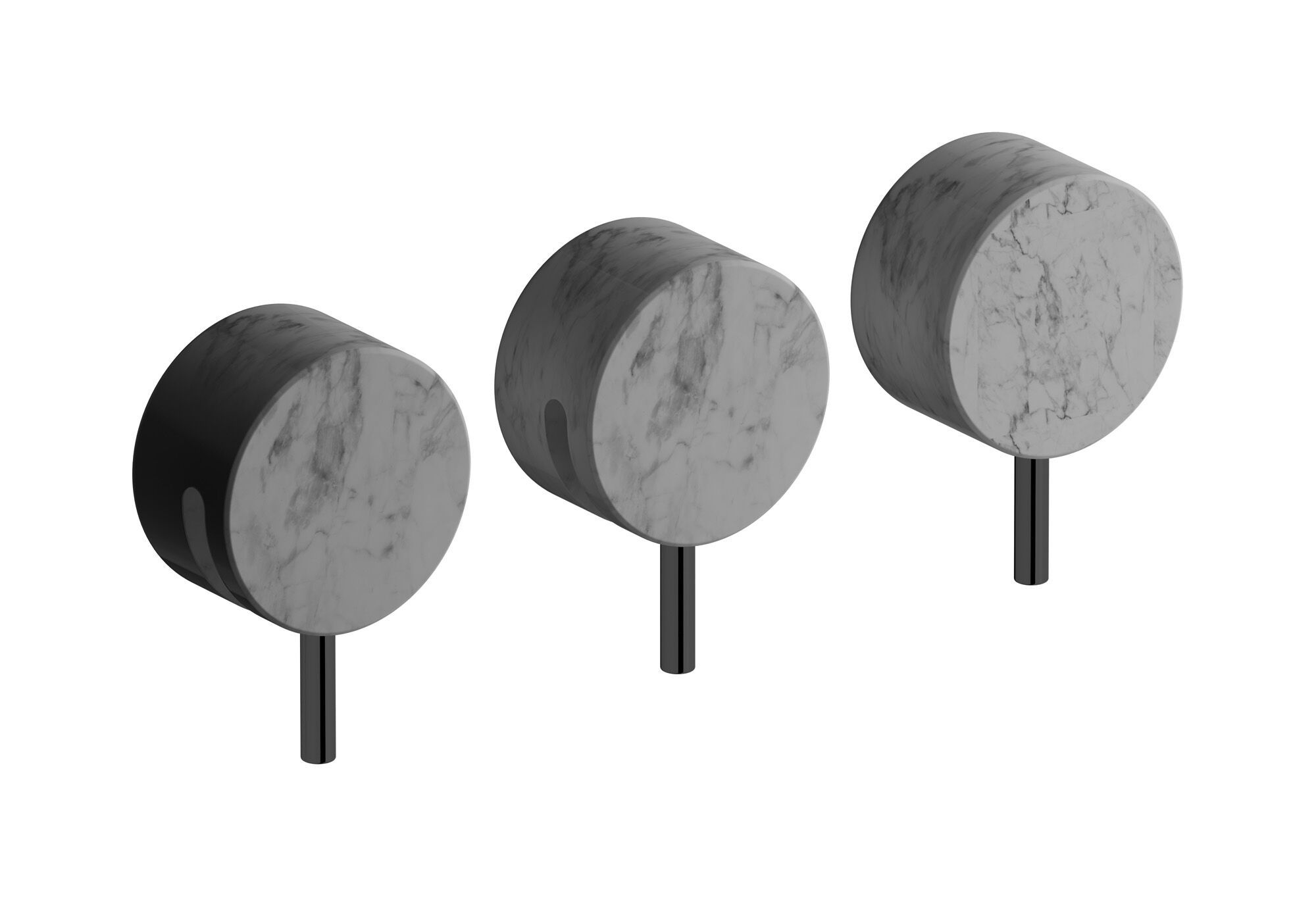 Мраморный встраиваемый смеситель для душа с 3 отверстиями и переключателем IB мрамор + мрамор Elle ARCH-00101159 - Вид №2